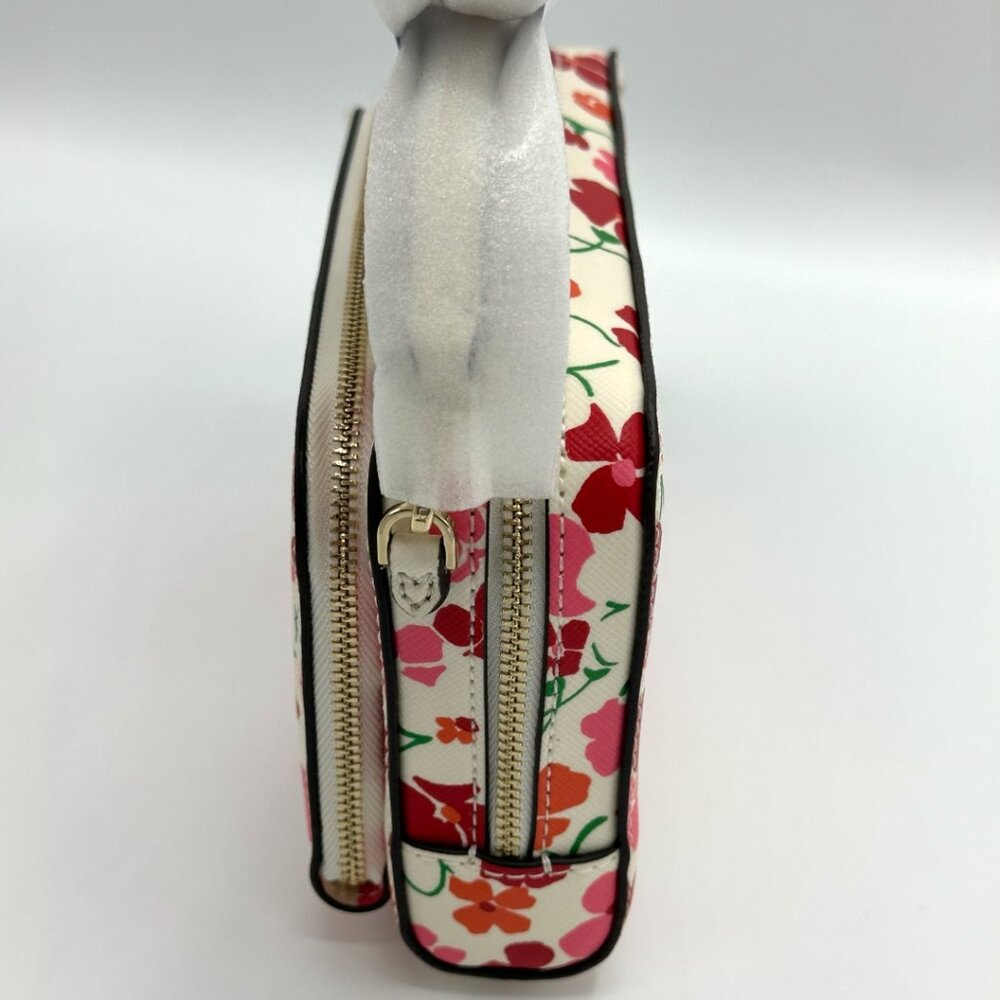 NWT Kate Spade Staci Dual Zip Around Crossbody - Sunny Floral Pink Multi - Picture 5 of 15